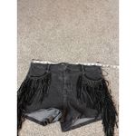 Rock & Roll Cowgirl Rock & Roll Denim® Ladies Distressed Black‎ Fringe Shorts RRWD68R0UX Waist 32 Photo 4