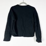 Paige  Manon Crewneck Pullover Sweatshirt Cotton Buckle Sleeve Detail Black XS Photo 3