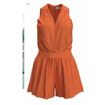 NWT Mumford Pleated Golf Romper Size Large Orange Photo 3
