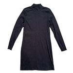 Abercrombie & Fitch Abercombie & Fitch High Neck Long Sleeve Ribbed Bodycon Dress in Black, Size XL Photo 0