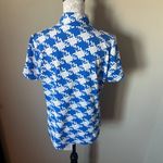 Ibkul Womens Golf Polo Top Shirt Blue White Colorful Athletic Large Photo 5