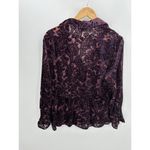 Coldwater Creek  Button Front Shirt Women PL Purple Velvet Burnout Witch Fairy Photo 1