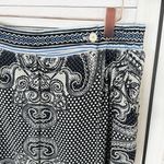 Etro Silk Multi Pattern Straight‎ Leg Pants Black White Blue Size 10 Euro 46 Photo 2