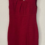 St. John  Red Texture Stretch Cap Sleeve Knee Length Zip Up Dress Size 10 Photo 0