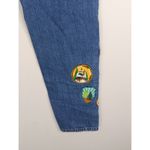 ZARA  Medium Wash Blue Patchwork Mom Jeans Women's 4 High Waist Tapered Leg Photo 11