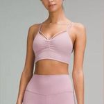 Lululemon NWT Nulu Strappy V Neckline Yoga Sports Bra Pink Size 4 A/B cup Padded Photo 0