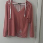 Cleo Distressed Pink Hoodie S Pastel Normcore Sportswear Gorpcore Classic Grunge Photo 2