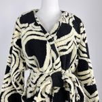 Farm Rio NWT  Wool Blend Wild Hearts Tie-Belt Fleece Coat Size XL Black White Photo 7