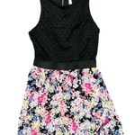 Xhilaration Black Crochet Floral Print Sleeveless Romper Girly Feminine MEDIUM Photo 0