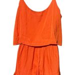 Versona NWT  Orange Sleeveless Romper Shorts|Ruffled hem|Women Size-Small Photo 2