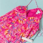 Nicole Miller NEW  NY Hot Pink Floral Print Sleeveless Maxi Shift Dress Size XL Photo 3