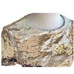 Buckle Womens Ark & Co Gold Metallic Bling Sequin Stunning Holiday Top - Sz S Photo 4