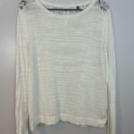 CAbi Ivory White Sophia Lace Back Long Sleeve Top/Sweater Size Medium Photo 0