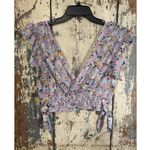 Free People  V-Neck Pretty Daze Tank Top in Sky Combo Size Medium Photo 2