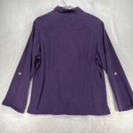 Anne Carson Silk Button Down Top Roll Tab Long Sleeve Purple Size L Photo 5