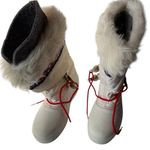 Sorel Women's Winter Boots Swiss Floral Faux Fur Size 6 White Red Arctic Water Photo 0