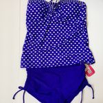 Hula Honey New Royal Blue Polka with Royal Blue Boyshorts A80 Photo 9