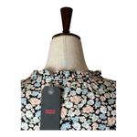 Levi's  Shirt Women Small Black Louise Puff Sleeve Floral‎ Smocked Top NWT Boho Photo 5