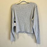 Abound  Womens‎ Size 2X Grey Long Sleeve Exposed Hem Cropped Top Photo 3