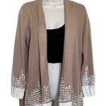 cupio  Tan and ivory Cardigan | Size Large Photo 0
