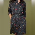 UNTUCKit Ellery Button Up Shirt Long Sleeve Floral Dress 12 Black Photo 3
