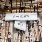 Dress Barn Y2K  Abstract Geometric Print Button Front Blouse Brown Multi XL Photo 2