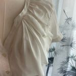 Mossimo White Blouse Ruffled Lace Trimmed Collar SZ S Fairy Coquette Feminine Photo 3