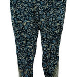 Free People Blue & Cream Floral Print Cropped Mid Rise Pants Sz 0 NEW Photo 0