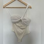 Atoir white cream the fleur one shoulder natural fiber bandeau bodysuit small Photo 3
