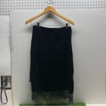 Vintage Y2K Velvet Sheer Hem Skirt Black Size L Photo 3