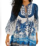 Farm Rio Palm Tree Beach Off-White Mini Dress NWT Photo 0