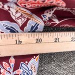 Chico's  Womens Button Up Blouse Size 8 Or 1 Maroon Floral Jaguar Print Boho Artsy Photo 5