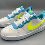 Nike Court Borough Low 2 GS /6.5Y 'White Baltic Blue Volt' Women's Size 8 Photo 8