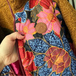 Farm Rio  Toucanfly Reversible Quilted Floral Jacket zipup Sherpa colorful puffer Photo 6