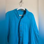Free People  summer daydream button down shirt sz xl in aqua blue plus size gauze Photo 2