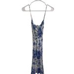 SheIn MOD Blue & White Floral Satin Slip Dress Photo 1