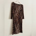 Ralph Lauren Lauren  Leopard Print Sheath Dress with Side Ruching Womens Size 2 Photo 2