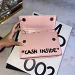 Pink “Money Bag” Cash Inside Faux Leather Structure Bag Photo 1