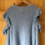 VICI Blue Moon fuzzy cozy boho ruffled open shoulder sweater size L Photo 29