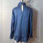 New York & Co. blue sparkle blouse shirt top EUC woman’s size medium Photo 2