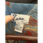 Vintage 100% Silk Blue Floral Bomber Jacket Women's Size XL Shoulder Pads Photo 3