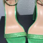 New Women's Shea Platform Dress Sandals INC Green Glitter Stud Block Heel Size 9 Photo 3