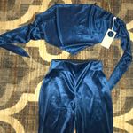 Royal blue silk set Size M Photo 0