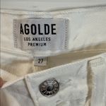 AGOLDE NWT  90s Mid Rise Loose Fit Distressed Denim Straight Jeans White Size 27 Photo 8