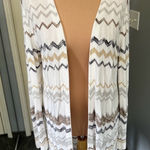 Chico's Chico’s Lightweight Zig Zag Long Line Cardigan Sweater Neutrals Photo 0
