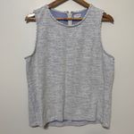 J.Crew  Textured Tank Top with Scallop Trim Blue Size XL Blue Tweed Photo 1