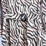 Untuckit for Her Elise Shirt Dress Stretch Cotton Safari Print Zebra Tan Size 6 Photo 8