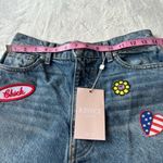 Revice Denim  patchwork high rise jean shorts Photo 6