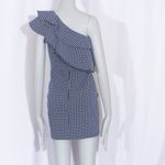 Amanda Uprichard  Polka Dot One Shoulder Ruffle Mini Dress Size S Photo 2