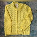 Vintage NOS 70s Montgomery Ward knit button down cardigan sweater, size medium Yellow Photo 0